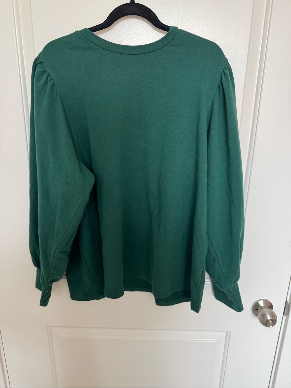 Eloquii Emerald Green Puff-Sleeve Long Sleeve Tee